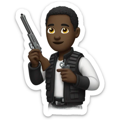 Black guy with a gun  sticker