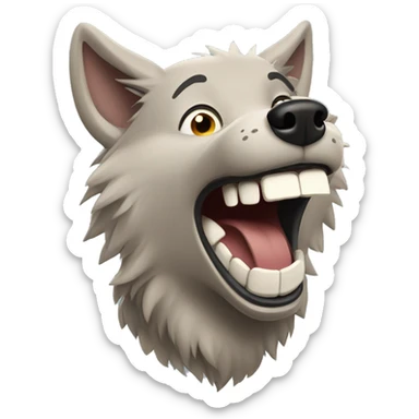Toto Wolf laughing sticker