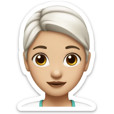 girl with white skin, a little fat and a brown bun sticker