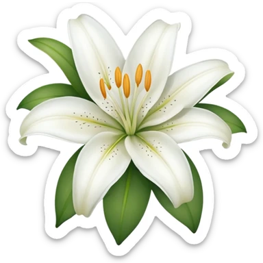 white lily without leaves sticker
