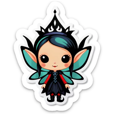 Gothic elf princess fairy sticker