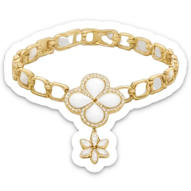 A van cleef white alahambra gold bracelet  sticker