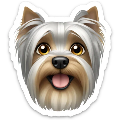 White and grey yorkie sticker