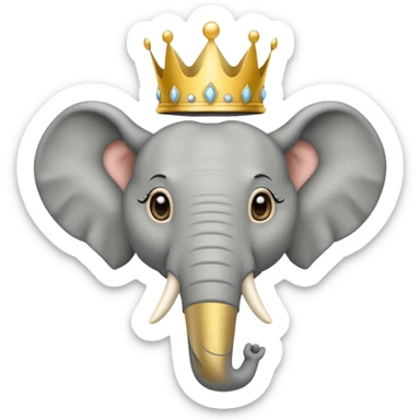 Elefante con corona  sticker