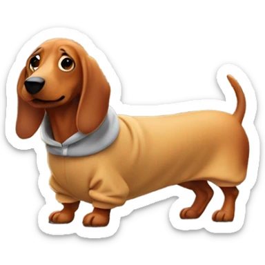 Sausage dog wearing a hoodie sticker