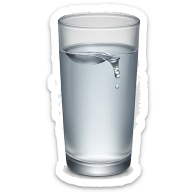 Simple glass of water grayscale simpler sticker