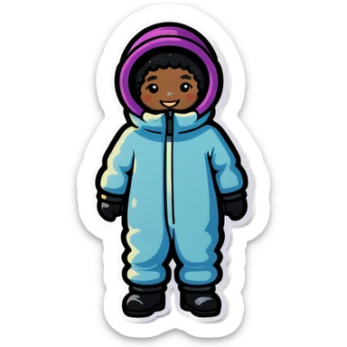 Blackdoodle wearing snow suit sticker