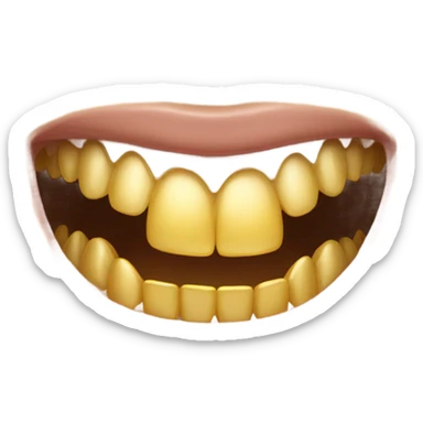 Gold Teeth smile sticker