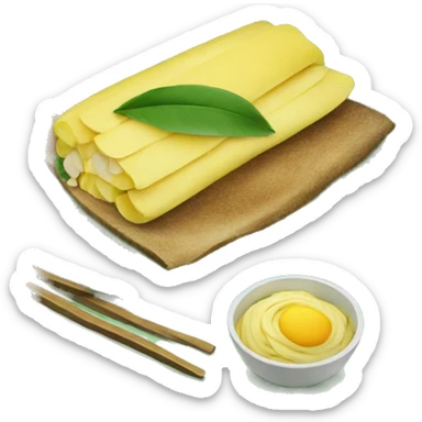 meal on banana leaf sticker