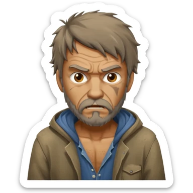generic homeless guy angry sticker