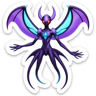 Lunala-Darkrai-Deoxys-Fakémon-hybrid-creature (full body)  sticker