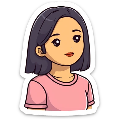 Latina girl with straight hair sticker