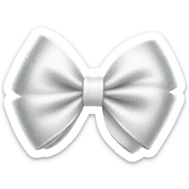 White sparkle bow sticker