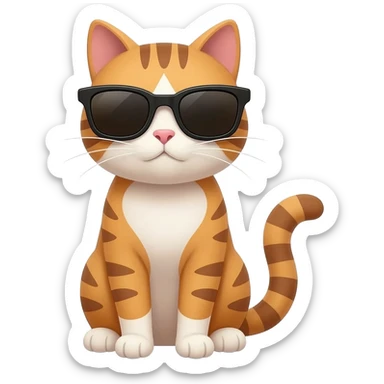 Cat wearing sunglasses sticker