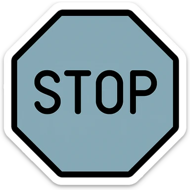 stop sign in soft blue-grey color sticker