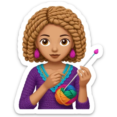 Pegatinas de Mujer tejiendo crochet  sticker