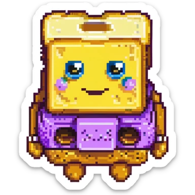yellow sponge character with big eyes and a smile, inspired by SpongeBob sticker