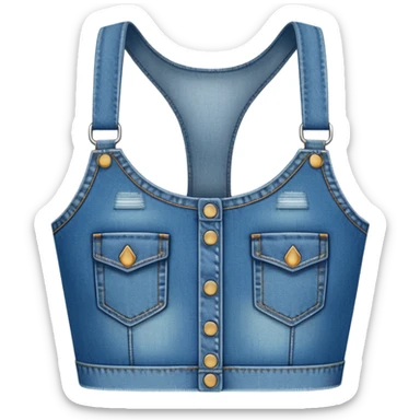 super realistic isolated blue denim crop top sticker