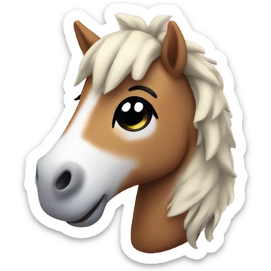 cute small horse plushie smiling with mouth closed sticker