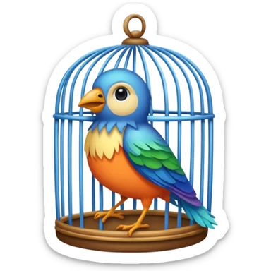 bird in cage sticker