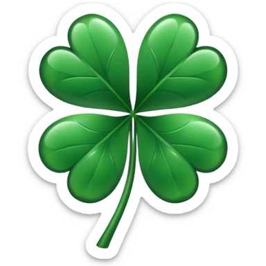 Five leaf clover black sticker