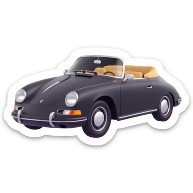 vintage Porsche convertible sticker