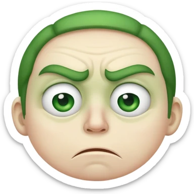 Green disgusted face sticker