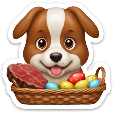 Dog, steak, easter  sticker
