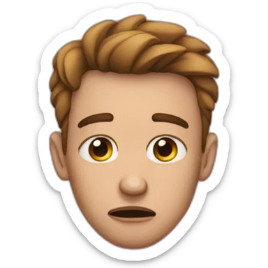 Heart broken face sticker