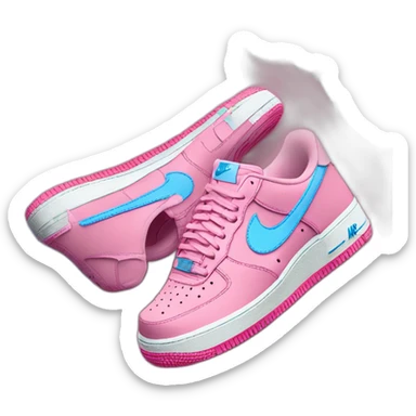 Nike Air Force 1 pink and blue sticker