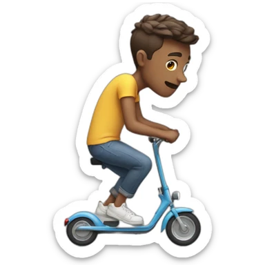 skinny guy fell off a scooter sticker