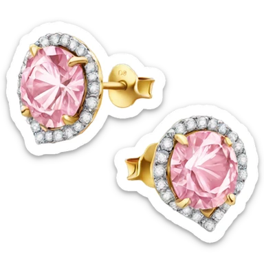 Pink diamond stud earrings  sticker