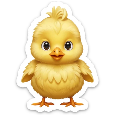 Baby chick pointing at camera sticker