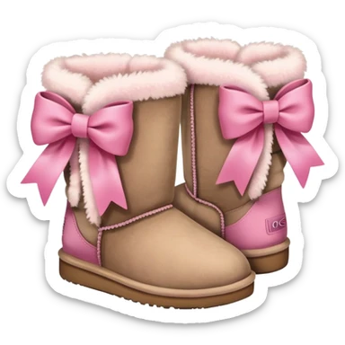 Cute uggs with pink bows sticker
