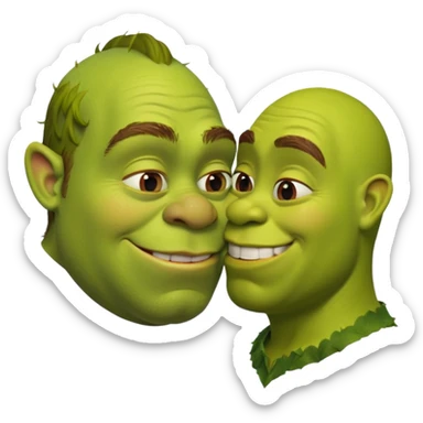 kissing shrek sticker