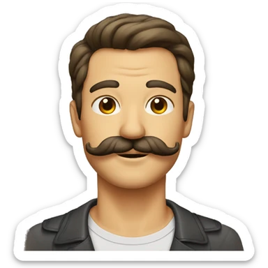 señor con bigote pelo corto sticker