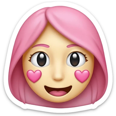 Coração metade rosa e metade branco sem borda emoji sticker