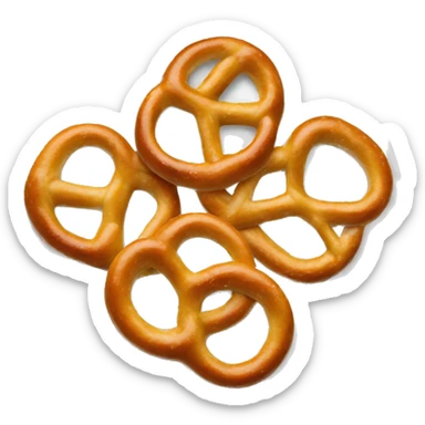 Pretzels on a plate with different varieties  sticker