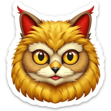Buho gato defradado de amarillo y mR sticker