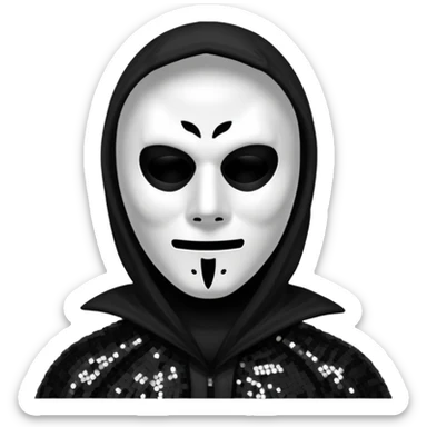 Ghostface with black sequin outfit  sticker