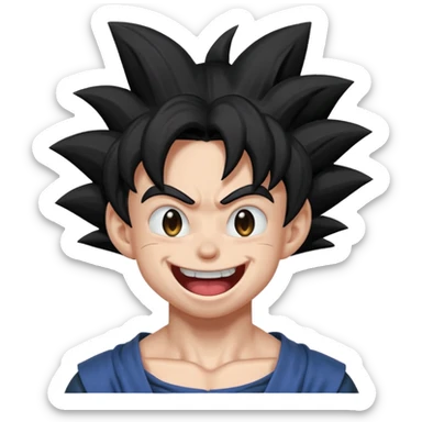 Goku black laugh trempling scary  sticker
