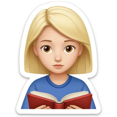 a girl studying sticker