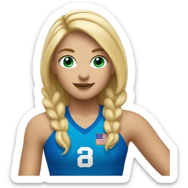 summer olympics blonde girl playing volleyball sticker