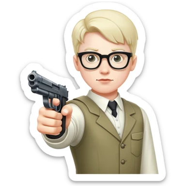 Nerd pointing gun at you sticker
