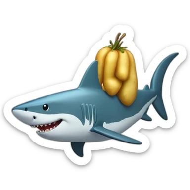 Patate sur un requin sticker