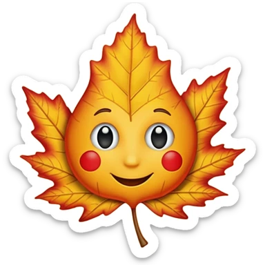 Make the background transparent and have a fall leaf with a face that is saying yes or holding a sign saying yes sticker