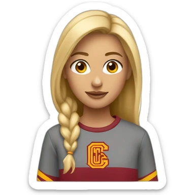 Tall blonde tan girl in usc sweatshirt sticker