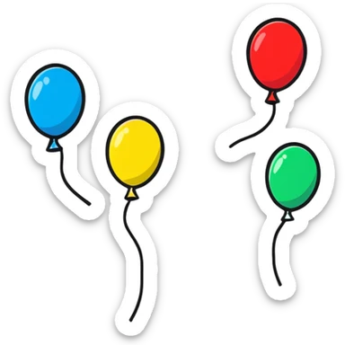 celebration poster with balloons sticker