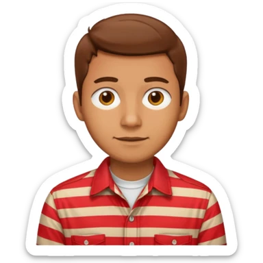 Man with red Striped Shirt not t shirt sticker