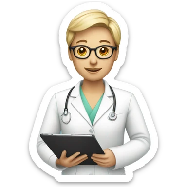 Therapist holding clipboard sticker